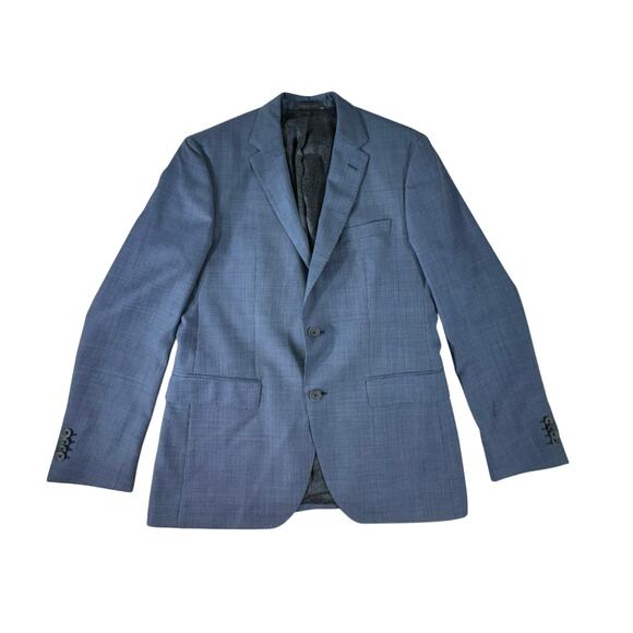 Boss Hugo Boss Mens Blazer Sport Coat Size 38 R Blue Tiny Geometric Viscose READ - Picture 9 of 13